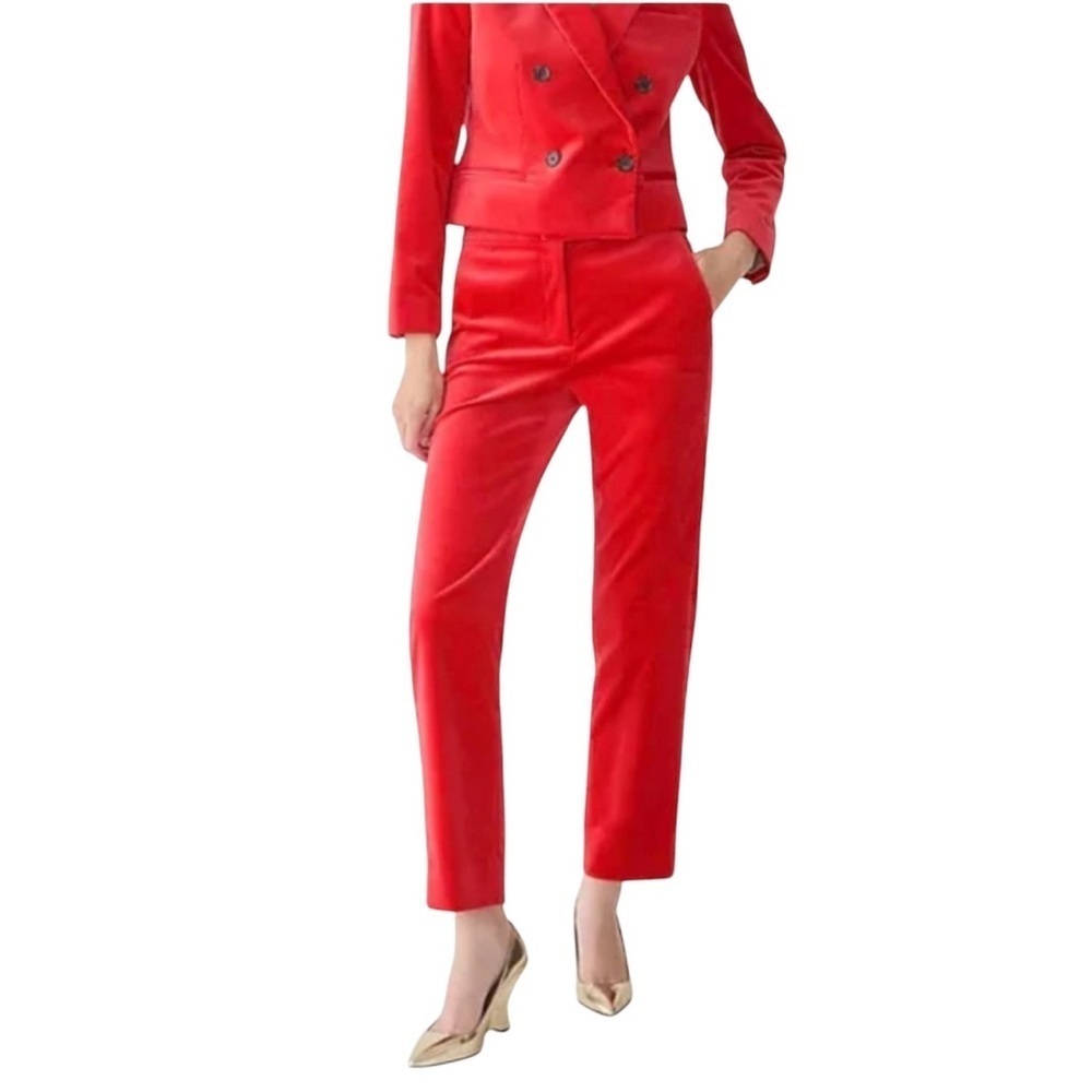 J. Crew - NWT Kate Straight Leg Pant in Holiday Stretch Velvet Sz 00